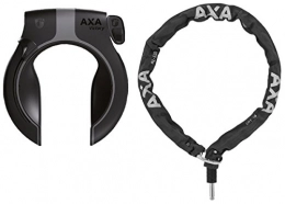 AXA Accesorio Axa Defender - Candado para marco de bicicleta de color negro y plateado, cadena de 1, 00 m con bolsa