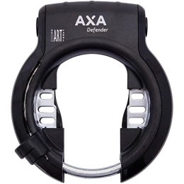 AXA Cerraduras de bicicleta AXA Defender Juego de Marco y candado de batería, Unisex Adulto, Negro, Talla única