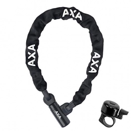 maxxi4you Cerraduras de bicicleta Axa Linq 100 - Candado de cadena (100 cm de largo, 9, 5 mm de diámetro, incluye 1 campana para bicicleta), color negro
