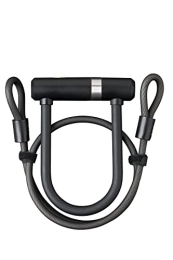 AXA Cerraduras de bicicleta AXA U-Lock Mini Pro + Kabel ART2 100 / 10, Unisex Adulto, Schwarz, 140 x 16 mm