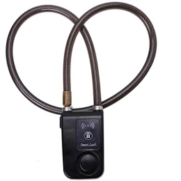 DAUERHAFT Accesorio Bicicleta Bluetooth Smart Lock, iOS, Android Bicicleta Smart Chain Lock, con alarma antirrobo, recordatorio de carga, Smart Bike U Lock, para bicicleta de montaña, bicicleta de carretera(Negro)