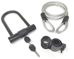 Alchemy Parts Cerraduras de bicicleta Bicicleta D Lock Bike 1.2M Dos llaves U en forma de cable resistente marco abrazadera