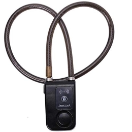 Vbest life Accesorio Bike Lock, Bluetooth APP Control Bike Lock Smart Lock Candado de cadena de alarma antirrobo con alarma de 105dB para portones de bicicletas(negro)