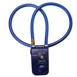 Astibym Accesorio Bloqueo de Cadena de Alarma Antirrobo, Control de Aplicación Bluetooth Bloqueo Inteligente Bloqueo de Cadena de Alarma Antirrobo con Alarma de 105dB para Puertas de Bicicletas(Azul)