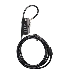 Bosvision Cerraduras de bicicleta Bosvision Candado de Cable [combinación de 4 dígitos] con Cable de Doble Lazo
