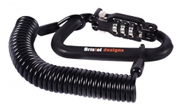 Bristol Designs Cable de Bloqueo de combinacin de Color Negro Resistente Que asegura tu Equipo de Motocicleta, Casco de Bicicleta, Chaqueta, armarios y Equipaje, Impermeable, con Funda de Goma.