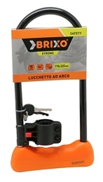 BRIXO Cerraduras de bicicleta BRIXO Candado para Bicicleta de Arco para Moto 170 x 320 mm – Cable de Acero antirrobo