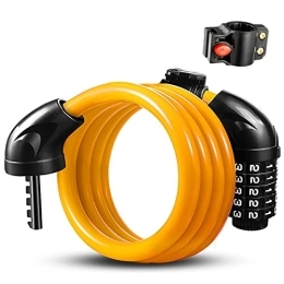 PURRL Accesorio Cable de candado para bicicleta, 4 pies de alta seguridad Candado de cable de bicicleta en espiral con combinación reiniciable de 5 dígitos, Candado de cable de bicicleta para bicicleta Outdoo (Color