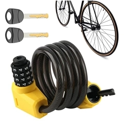 HIPPIL Cerraduras de bicicleta Cable de combinación para candado de bicicleta - Candado de combinación para bicicleta de 3, 8 pies | Cilindro de bloqueo de seguridad de combinación de luz LED de alta dureza antioxidante a Hippil