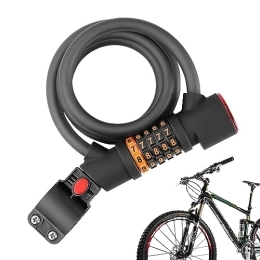 KERALI Accesorio Cable para bicicleta - cable combinación seguridad con luces, Accesorios antirrobo recargables para bicicletas montaña, bicicletas carretera, bicicletas Kerali