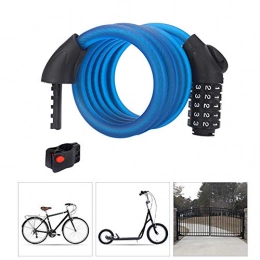 KuaiKeSport Cerraduras de bicicleta Candado Bici con Código de 4 Dígitos, Alta Seguridad Candado en Espiral para Bicicleta, Candado Bicicleta Cable Antirrobo Bicicleta para Candado Vehículos Eléctricos de Bicicleta Scooter, Azul, 1.2m