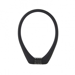 BBZZ Accesorio Candado de bicicleta resistente, cable trenzado de acero integrado de silicona, 4 dígitos, peso ligero, tamaño compacto (color: negro)