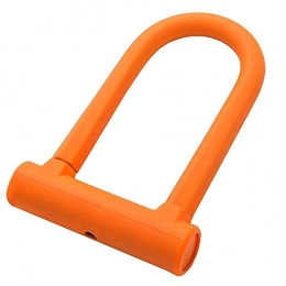 BBZZ Accesorio Candado de bicicleta U-Lock antirrobo para bicicleta de montaña, accesorios de bicicleta U-Lock de acero para bicicleta (color: naranja)