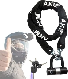 AKM Cerraduras de bicicleta Candado de cadena antirrobo para motocicleta, 6.56 feet / 200 cm, resistente cadena de bicicleta de 10 mm de grosor, candado en U, resistente a los cortes para bicicleta