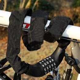 Candado de cadena, Ubegood Cadena antirrobo de acero Candado con 5 dígito combinación numérica para bicicleta y motocicleta(Negro, 900mm)
