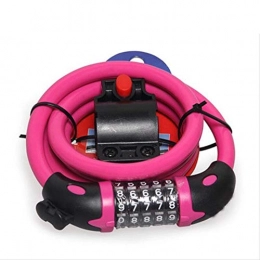 xmb Accesorio Candado de cdigo de cable para bicicleta, color rosa, 5 dgitos, bloqueo antirrobo para bicicleta, 120 cm x 1, 2 cm