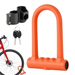 Candado en U para bicicleta | Candados de bicicleta de silicona resistentes antirrobo - Grillete de acero Ebike Lock con 2 llaves de cobre resistente a cortes y ataques de palanca Sarahs
