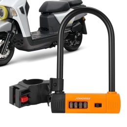 ARJEU Accesorio Candado en U para bicicletas, candados de combinación de dígitos para bicicletas, candado para bicicletas reajustable, diseño de candado en forma de U para máxima protección, asegure su scooter, bicic