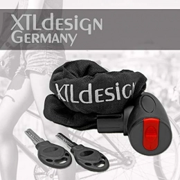 XTLdesign Cerraduras de bicicleta Candado para bicicleta de XTLdesign Germany – estable, ligero y seguro – Candado plegable o cadena con nivel de seguridad A (candado de cadena con llave)