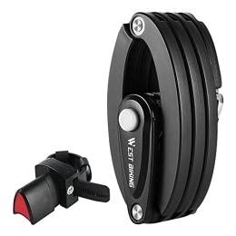 GUHKA Accesorio Candado plegable con combinación para bicicleta de montaña, de carreras, BMX, MTB, color negro