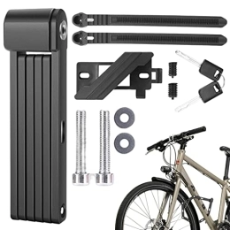 Cyhamse Accesorio Candado plegable para bicicleta - Candado de cadena de bicicleta con llave - Candado plegable resistente con llaves y soporte para bicicleta eléctrica, scooter, bicicleta Cyhamse
