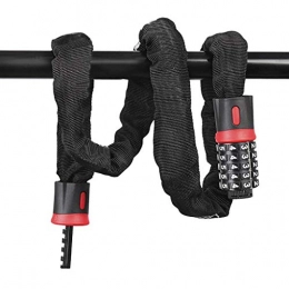 Cegduyi Candado de seguridad para bicicleta, 5 unidades, digital, resistente, con combinación de cadena, color rojo