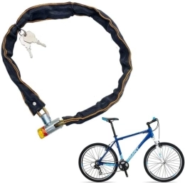 Bokerom Cerraduras de bicicleta Cerradura de cadena para bicicleta, cadena antirrobo de 80 cm, con 2 llaves para bicicleta, motocicleta, bicicleta, puerta, puerta, valla, parrilla