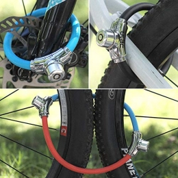 WXL Accesorio Ciclismo Mini candado de bicicleta 2 Llaves universal antirrobo Pequeño y portátil Anillo de bloqueo de ciclo MTB de aleación de zinc de seguridad de bloqueo de cable Candado de cable ( Color : Blue )