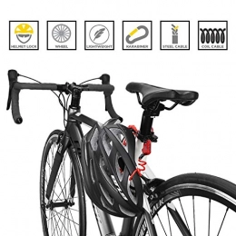 WXL Cerraduras de bicicleta Ciclismo Mini Lock Bike 1200mm Fold Mochila Casco de Ciclista cable de bicicletas de bloqueo de 3 dígitos de combinación anti-robo de bicicletas bicicletas de bloqueo Candado de cable ( Color : Red )