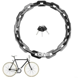 DAZZLEEX Cerraduras de bicicleta DAZZLEEX Candado de cadena de bicicleta, cadena de seguridad resistente de 1 m, eslabones antirrobo para remolque de bicicleta y ciclomotor (plateado + gris)