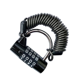 DYTWXG Accesorio DYTWXG Mini Bike Lock 1500mm Plegable Mochila Casco de Motocicleta Contraseña de 4 dígitos Combinación Antirrobo Gym Cable Lock (Color : Black, Size : 1.5m)