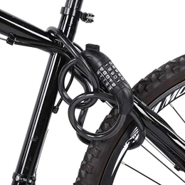 Esenlong Cerradura de bicicleta resistente de acero inoxidable + bloqueo de plástico y cable de seguridad con soporte de montaje resistente para bicicleta, motocicleta y más