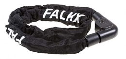Falkx Cerraduras de bicicleta Falkx - Candado de Cadena con Funda de Nailon (Acero, 1200 x 7 mm), Color Negro