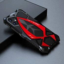 CeeDoo Cerraduras de bicicleta Funda para iPhone 12 Pro Antigolpes Teléfono CeeDoo Case Silicona y Metal Incorporada Protectora Estuche Militar Compatible con iPhone12 - Rojo