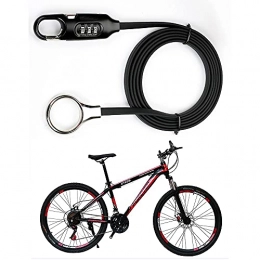  Accesorio Fututech Cerradura con código de 3 dígitos de cable de acero para bicicleta de montaña bicicleta de carretera BMX bicicleta eléctrica scooter candado de bicicleta accesorios (negro)