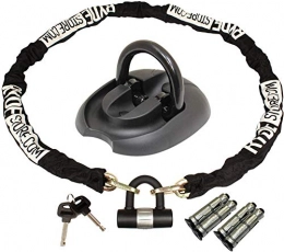Hbno 1.8m Heavy Duty Motorcycle Chain & D Lock with Flip Down Ground Anchor