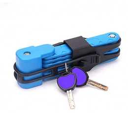 HNMS Accesorio HNMS Bicycle Lock Mountain Bike Universal Anti-Theft Lock Road Bike Dead Fly Folding Lock Folding Motorcycle Six-Section Lock Equipment (Blue)