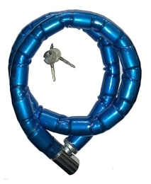 HoitoDeals Candado de cadena de cable de metal de 1,2 m para bicicleta de alta resistencia (azul)