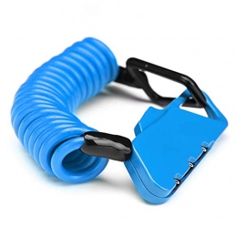 IOIOA Accesorio IOIOA Portátil en Forma de U contraseña de Bloqueo de Cable de Acero, Bicicleta Casco de Bloqueo de Bloqueo, Bloqueo de Cable retráctil de Acero Adecuado para Equipaje, Mini Cochecito, Azul