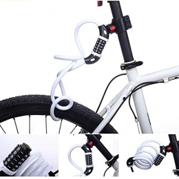 JPOJPO Cerraduras de bicicleta JPOJPO - Candado para Bicicleta (12 x 1200 mm), Mujer, Blanco
