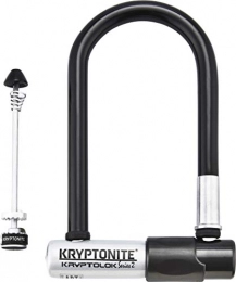 Kryptonite Accesorio Kryptonite 001959 KryptoLok Mini-7 & WheelBoltz - Candado para bicicleta, color negro y plateado, 3.25" x 7" 12.7mm y frontal 130mm