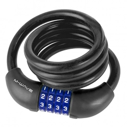 M-Wave Cerraduras de bicicleta M-Wave Candado de Cable Espiral DS 12.10 S, Adultos Unisex, Negro