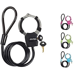 Master Lock Cerraduras de bicicleta Master Lock 8275 - Candado para Marco de Bicicleta con Cable en Espiral Negro Negro Talla:Talla única