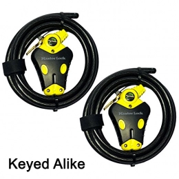 Master Lock Cerraduras de bicicleta Master Lock - Dos cierres de cable ajustables Python de 6 pies con llave igual, 8413KACBL-66
