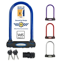 Master Lock Cerraduras de bicicleta Master Lock Street Fortum Gold Vendido Secure D-Lock 210 X 110 mm - Colores surtidos (rojo / azul / plateado / morado), 1 unidad