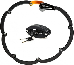 MEGHNA Accesorio MEGHNA Candado plegable para bicicleta de aleación de acero con candado de cadena y soporte de montaje antirrobo fuerte seguridad con 3 llaves de 85 cm