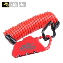 CBPE Cerraduras de bicicleta Mini Lock Bicicleta Plegable 1400Mm Mochila Ciclismo Casco De La Bicicleta para Cable De Seguridad De 3 Dgitos De Combinacin Anti-Robo De Bloqueo (Rojo)