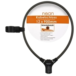 nean Accesorio Nean de chiffres par câble antivol pour vélo, support, 12 x 900 mm noir