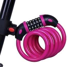 NINAINAI Accesorio NINAINAI Candado De Bicicleta Bicicleta Carretera Bicicleta Cerradura Equipo de Montar Bicicleta CÓDIGO CÓDIGO Cerrado Adecuado para BicicleAtas Y Motocicletas. (Color : Pink, Size : 1.2x120cm)