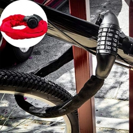 nobran Accesorio Nobran - Candado de seguridad para bicicleta (5 unidades, digital, resistente a la intemperie), rojo